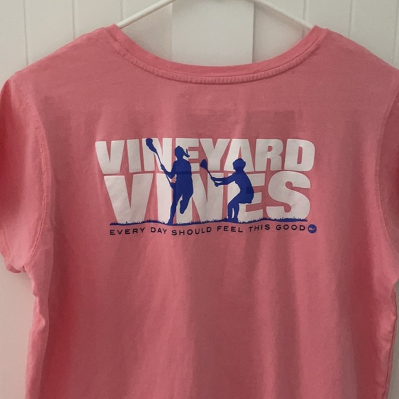 Vineyard Vines S Lacrosse T Shirt women’s Small Lax Rare! Coral - Picture 1 of 6